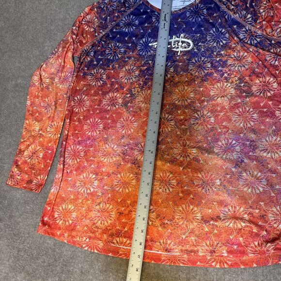 Reel Life Women Rash Shirt XXL Long Sleeve Floral UV Guard SPF 50 Fishing - Picture 4 of 7